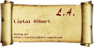 Liptai Albert névjegykártya